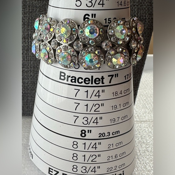 Colorful AB Aurora Borealis Glass Rhinestone Bracelet - Picture 5 of 6